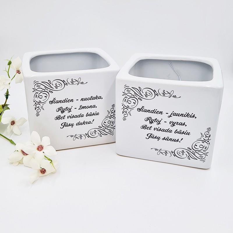 Vazonai „Šiandien-jaunikis, šiandien - nuotaka“