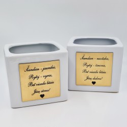 Vazonas „Šiandien-jaunikis, šiandien - nuotaka““