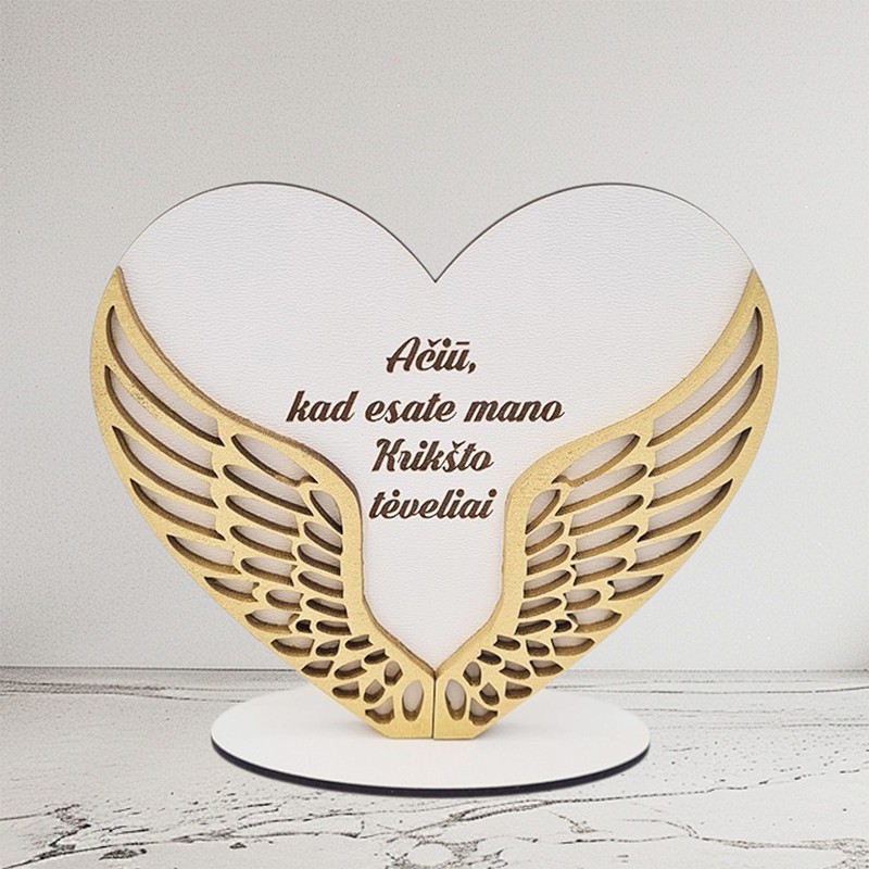 Pastatoma padėka sparnai „Ačiū, kad esate mano krikšto tėveliai“