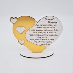 Pastatoma padėka širdelė „Brangūs tėveliai“