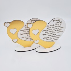 Pastatoma padėka širdelė „Brangūs tėveliai“