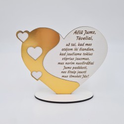 Pastatoma padėka širdelė „Ačiū, Jums Tėveliai“