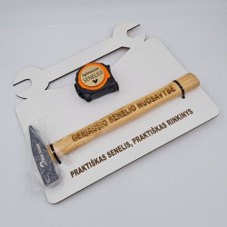 Dovanų rinkinys plaktukas ir ruletė „Praktiškas senelis, praktiškas rinkinys“