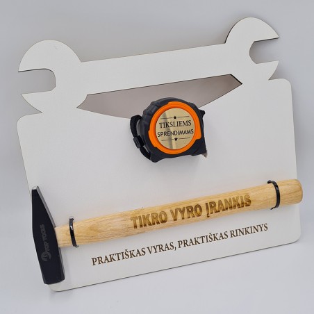 Dovanų rinkinys plaktukas ir ruletė „Praktiškas vyras, praktiškas rinkinys“