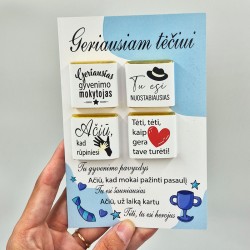 Atvirukas su šokoladukais „Geriausiam tėčiui“