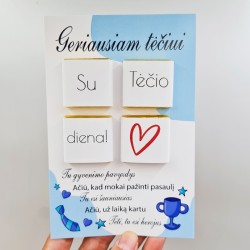 Atvirukas su šokoladukais „Geriausiam tėčiui“