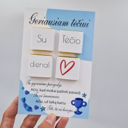 Atvirukas su šokoladukais „Geriausiam tėčiui“