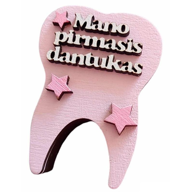 Rožinė dėžutė „Mano pirmasis dantukas“