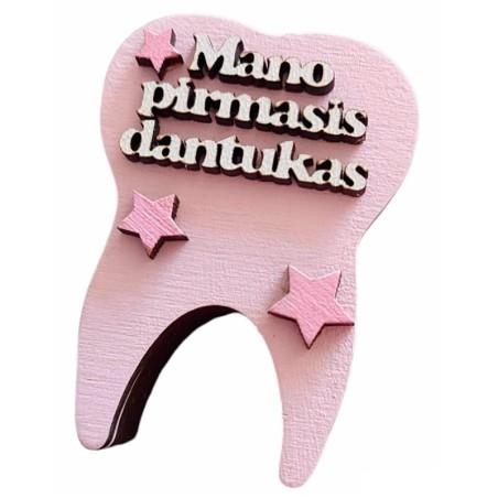 Rožinė dėžutė „Mano pirmasis dantukas“