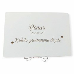 Krikštadėžė su vardu „Krikšto prisiminimų dėžutė“