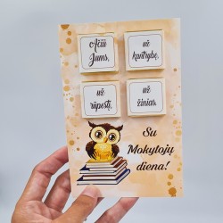 Atvirukas su šokoladukais „Su Mokytojų diena“