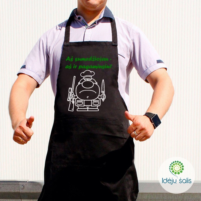 Prijuostė „Aš sumedžiojau, aš pagaminsiu“