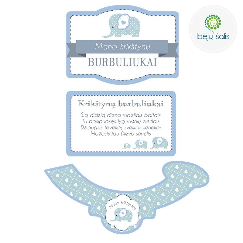 Butelio etiketė: Krikštynų burbuliukai IS299B