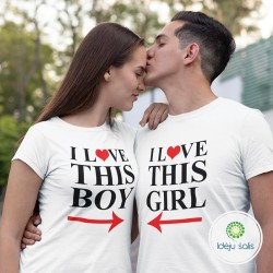 Marškinėliai porai: I love this boy - girl IS949