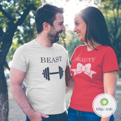 Marškinėliai porai: Beast - Beauty IS1179