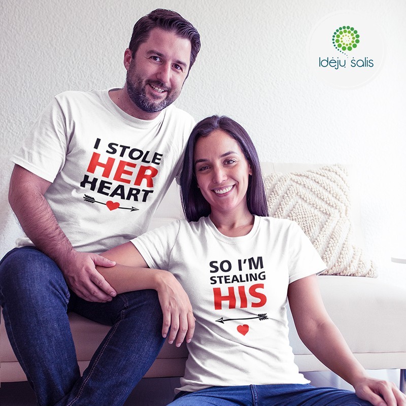 Marškinėliai porai: I stole her heart - So I'm stealing his IS1181