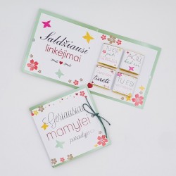 Atvirutė su šokoladukais „Geriausiai mamytei pasaulyje“