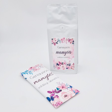 Kavos ir šokolado rinkinys „Geriausios mamytės pakiliai nuotaikai“