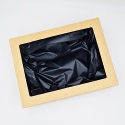 Kartoninė dviejų dalių dėžutė su skaidriu langeliu 280 x 210 x 80 mm