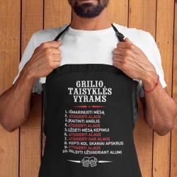 Prijuostė: „Grill taisyklės vyrui“