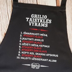 Prijuostė: „Grill taisyklės vyrui“
