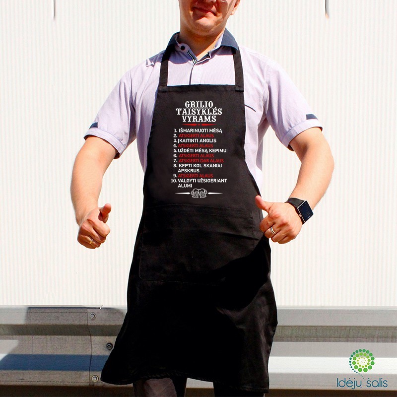 Prijuostė: „Grill taisyklės vyrui“