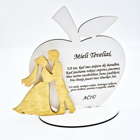 Pastatoma padėka obuoliukas: „Brangūs tėveliai“