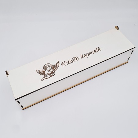 Balta, krikšto žvakės, dėžutė „Krikšto liepsnelė“