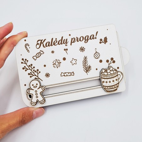 Medinis pinigų vokelis „Kalėdų proga“