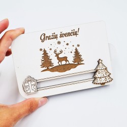 Medinis pinigų vokelis „Gražių švenčių“