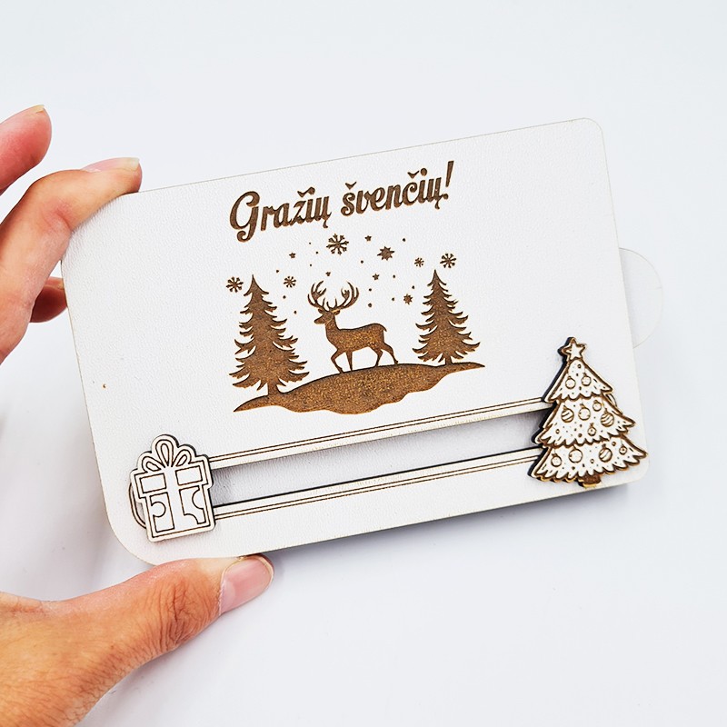 Medinis pinigų vokelis „Gražių švenčių“