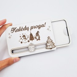 Medinis pinigų vokelis „Kalėdų proga“