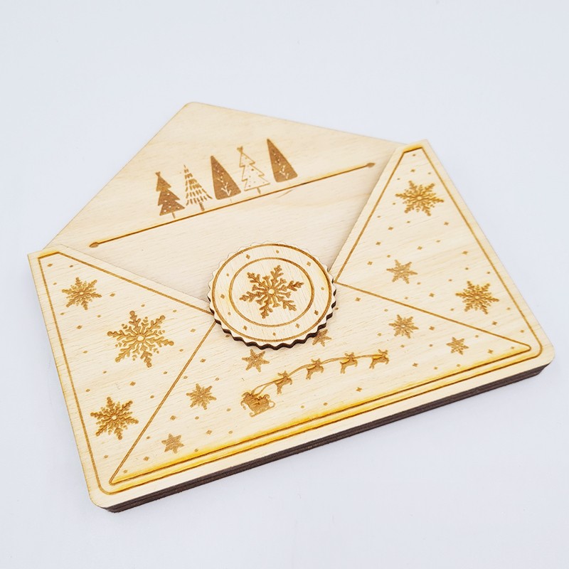 Medinis pinigų vokelis „Šventinis vokas“